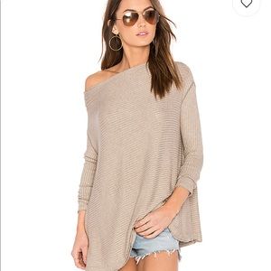 Free People Lover Rib Split Back Pullover